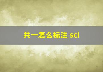 共一怎么标注 sci